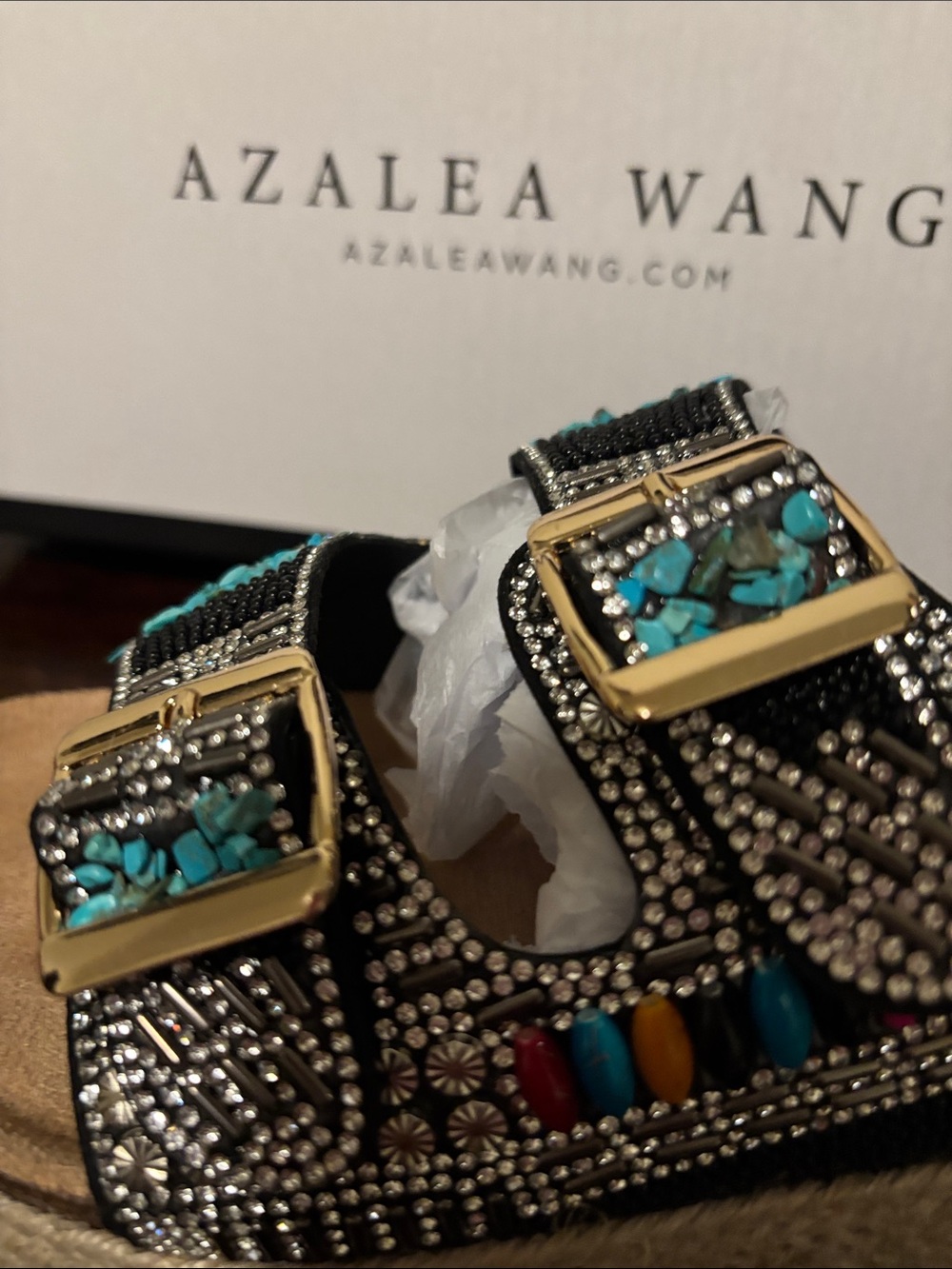 Black Embellished Platform Slide Azalea Wang - Picture 7 of 9